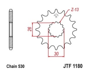 Kit de lant EK - Argintiu chain 530 SRO, O-ring, CHK front sprocket JT, CHK rear sprocket SUPERSPROX pentru TRIUMPH Sprint 955 ST 1999-2004 - Img 3
