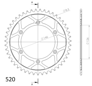 Kit de lant EK - Auriu chain 520 MRD, Non-sealed, CHK front sprocket SUPERSPROX, CHK rear sprocket SUPERSPROX pentru SUZUKI DR-Z 400 2000-2007 - Img 4