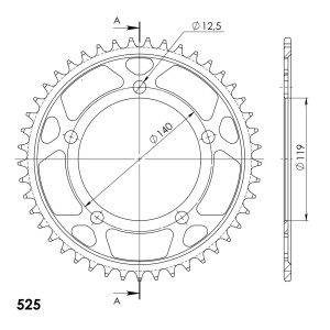 Kit de lant EK - Auriu chain 525 ZVX, X-ring (X, NX, QX, XS), CHK front sprocket JT CHK rubber cushioned, CHK rear sprocket SUPERSPROX pentru BMW S 1000 RR 2023 - Img 5