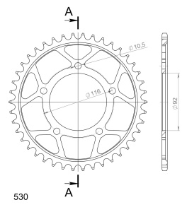 Kit de lant EK - Auriu chain 530 ZVX, X-ring (X, NX, QX, XS), CHK front sprocket JT CHK rubber cushioned, CHK rear sprocket SUPERSPROX pentru KAWASAKI ZZR 1400 2011-2020 - Img 5