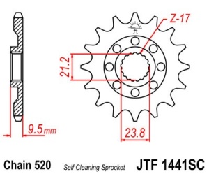 Kit de lant EK - Auriu lant 520 RRSM, Non-sealed, pinion fata JT, foaie spate JT pentru SUZUKI RMX 450 Z 2010-2019 - Img 3