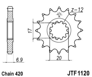 Pinion fata JT JTF 1120-11 11T, 420 - Img 2
