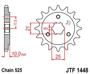 Pinion fata JT JTF 1448-13 13T, 525 - Img 2