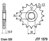 Pinion fata JT JTF 1579-16 16T, 520 - Img 2
