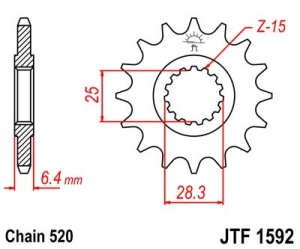 Pinion fata JT JTF 1592-13 13T, 520 - Img 2