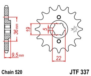 Pinion fata JT JTF 337-15 15T, 520 - Img 2