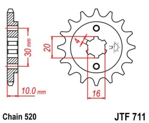 Pinion fata JT JTF 711-12 12T, 520 - Img 2
