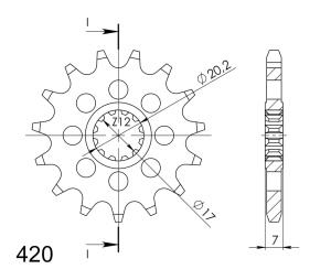 Pinion fata SUPERSPROX CST-1120:15 15T, 420 - Img 2