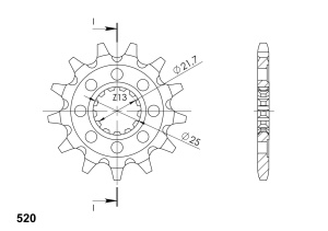 Pinion fata SUPERSPROX CST-1565:13 13T, 520 - Img 2