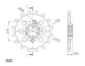 Pinion fata SUPERSPROX CST-308:14 14T, 520 - Img 2