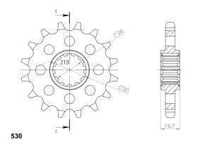 Pinion fata SUPERSPROX CST-333:15 15T, 530 - Img 2