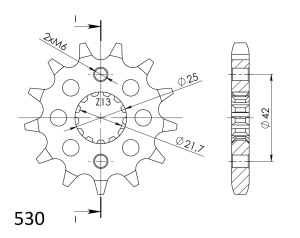Pinion fata SUPERSPROX CST-513:13 13T, 530 - Img 2