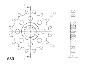 Pinion fata SUPERSPROX CST-580:16 16T, 530 - Img 2