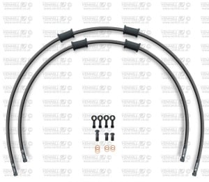 RACE Front brake hose kit Venhill POWERHOSEPLUS YAM-6017FB-BK (2 conducte in kit) Black hoses, black fittings
