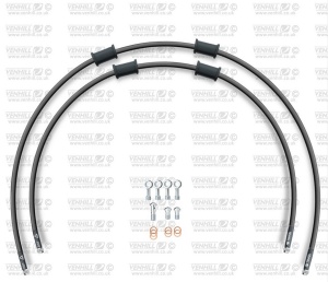 RACE Front brake hose kit Venhill POWERHOSEPLUS YAM-7014FS-BK (2 conducte in kit) Black hoses, stainless steel fittings