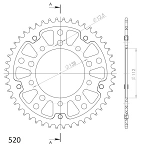 Rear sprocket SUPERSPROX STEALTH RST-1303:48-GLD auriu 48T, 520 - Img 2