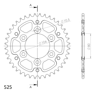 Rear sprocket SUPERSPROX STEALTH RST-1489:40-GLD auriu 40T, 525 - Img 2