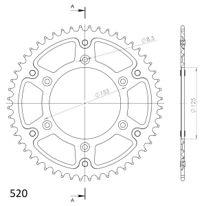 Rear sprocket SUPERSPROX STEALTH RST-210:50-GLD auriu 50T, 520 - Img 2
