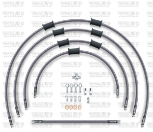 STANDARD Front brake hose kit Venhill POWERHOSEPLUS KAW-11001F (5 conducte in kit) Clear hoses, chromed fittings