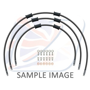 STANDARD Front brake hose kit Venhill POWERHOSEPLUS TRI-9003FS-BK (3 conducte in kit) Black hoses, stainless steel fittings