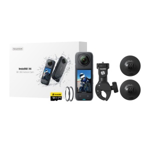 Camera video sport Insta360 X4, 8K 360 motorcycle bundle