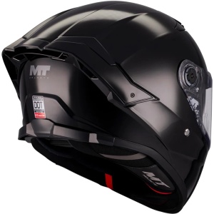 Casca MT Thunder 4 SV Pure A1 negru lucios, vedere din diagonala spate
