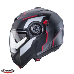 Casca modulabila (flip-up) Caberg model Duke Evo Move L2 SV gun metal (titanium)/negru/rosu mat Pinlock ready - lentila Pinlock inclusa - Img 2