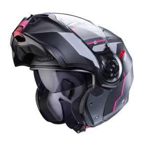 Casca modulabila (flip-up) Caberg model Duke Evo Move M1 SV gun metal (titanium)/negru/fuchsia (roz) mat Pinlock ready – lentila Pinlock inclusa - Img 4