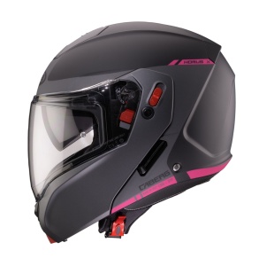 Casca modulabila (flip-up) Caberg model Horus X Ray L9 negru/gri/fuchsia (roz) mat Pinlock ready - lentila Pinlock inclusa - Img 2