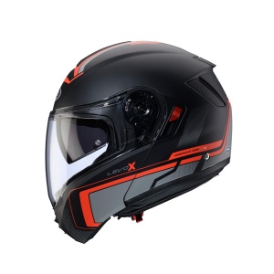 Casca modulabila (flip-up) Caberg model Levo X Elite L7 negru/gri/rosu fluor mat Pinlock ready - lentila Pinlock inclusa (fibra de sticla) - Img 7