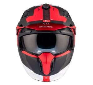 Casca MT Streetfighter SV S Totem B15 rosu mat (ochelari soare integrati) - masca (protectie) barbie si cozoroc detasabile - omologare noua ECE 22.06 - Img 7