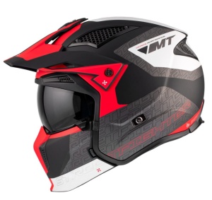 Casca MT Streetfighter SV S Totem B15 rosu mat (ochelari soare integrati) - masca (protectie) barbie si cozoroc detasabile - omologare noua ECE 22.06 - Img 9