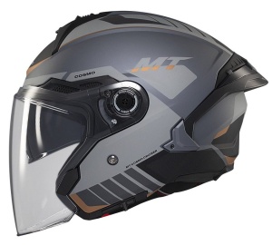 Casca open face motociclete MT Cosmo SV Cruiser C2 gri mat (ochelari soare integrati) - tip viziera: MT-V-37