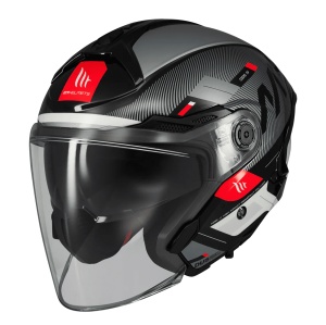 Casca open face motociclete MT Cosmo SV Silence B2 negru/gri lucios (ochelari soare integrati) - tip viziera: MT-V-37 - Img 2