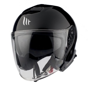 Casca open face MT Thunder III SV Jet A1 negru lucios (ochelari soare integrati) – tip MT-V-19 - Img 2