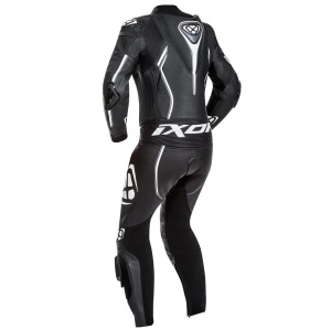 Costum (combinezon) motociclete femei piele Ixon vara model Vortex Lady LS culoare: negru/alb - Img 2