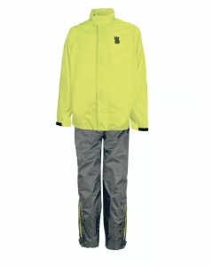 Costum ploaie 2 piese OJ ATMOSFERE System Negru-Galben fluo