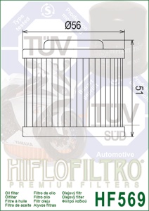 Filtru de ulei HIFLOFILTRO HF569 - Img 2