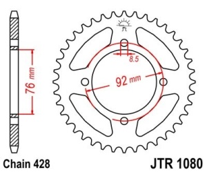 Foaie spate JT JTR 1080-39 39T, 428 - Img 2