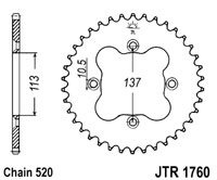 Foaie spate JT JTR 1760-36 36T, 520 - Img 2