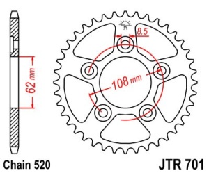 Foaie spate JT JTR 701-41 41T, 520 - Img 2