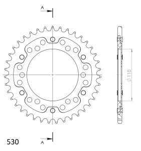 Foaie spate SUPERSPROX STEALTH RST-479:39-GLD auriu 39T, 530 - Img 2