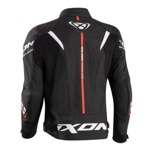 Geaca (jacheta) motociclete barbati piele Racing Ixon vara model Jackal JKT MS culoare: negru/alb/rosu - Img 2