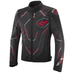 Geaca (jacheta) motociclete barbati Racing/Roadster Ixon vara model Demoniak MS culoare: negru/rosu
