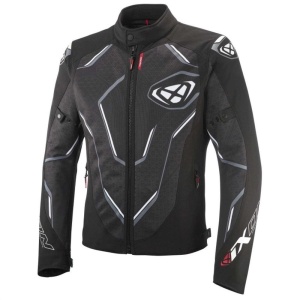 Geaca (jacheta) motociclete barbati Racing/Roadster Ixon vara model Demoniak MS culoare: negru/alb
