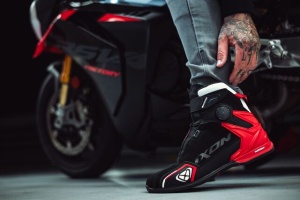 Ghete moto Roadster barbati All Season Ixon model Bull 2 WP MS culoare: negru/alb/rosu (100% waterproof) - Img 4