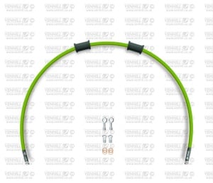 Kit conducte de frana fata Venhill POWERHOSEPLUS HON-1020F-GR (1 conducta in kit) Green hoses, chromed fittings