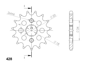 Kit de lant D.I.D Chain - Argintiu chain 428 VX, X-ring (X, NX, QX, XS), CHK front sprocket SUPERSPROX, CHK rear sprocket SUPERSPROX pentru DAELIM VC 125 Advance 1996 - Img 3