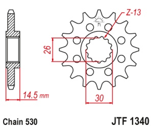 Kit de lant D.I.D Chain - Argintiu chain 530 ZVM-X, X-ring (X, NX, QX, XS), CHK front sprocket JT, CHK rear sprocket JT pentru HONDA CB 1100 2014-2020 - Img 3