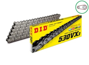 Kit de lant D.I.D Chain - Argintiu lant 530 VX, X-Ring, pinion fata SUPERSPROX, foaie spate SUPERSPROX pentru SUZUKI GSX-R 750 1986-1987